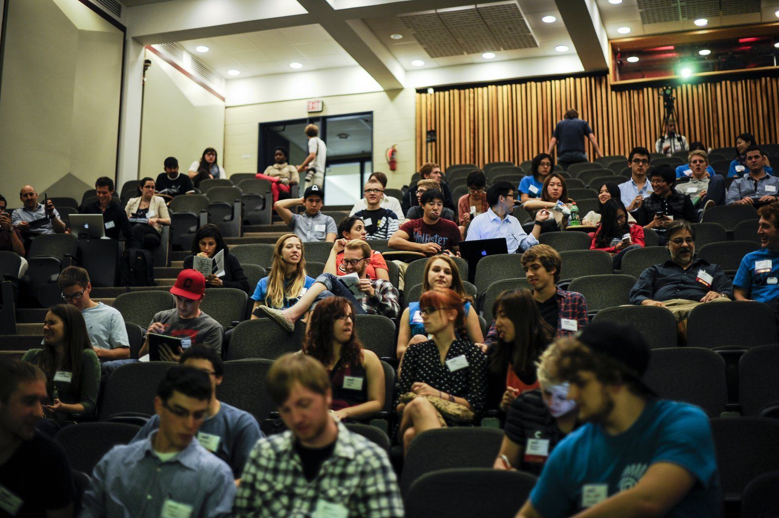 A full conference auditorium