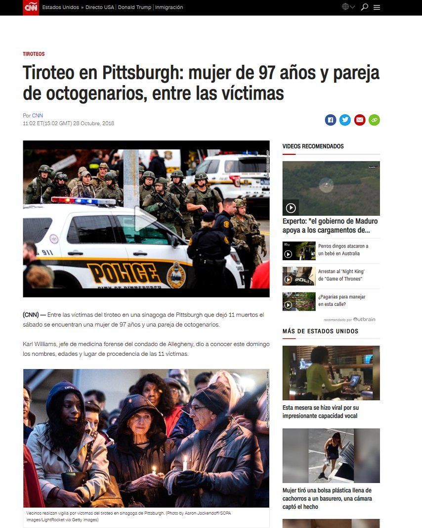 CNN page with the photograph: Victims of the Pittsburgh synagogue shooting
