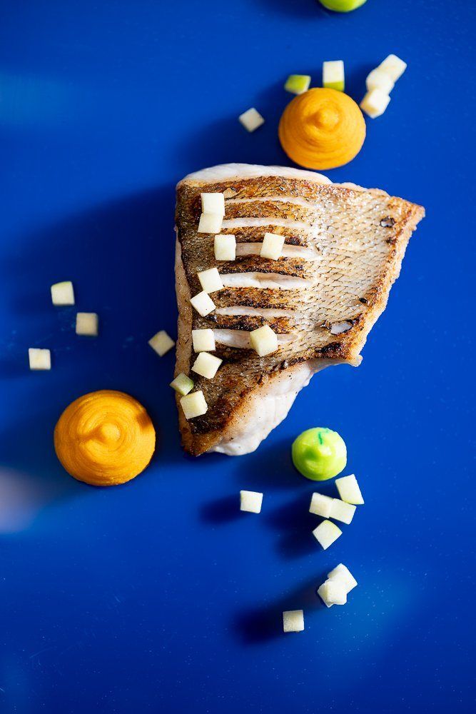 Fish and citrus from above