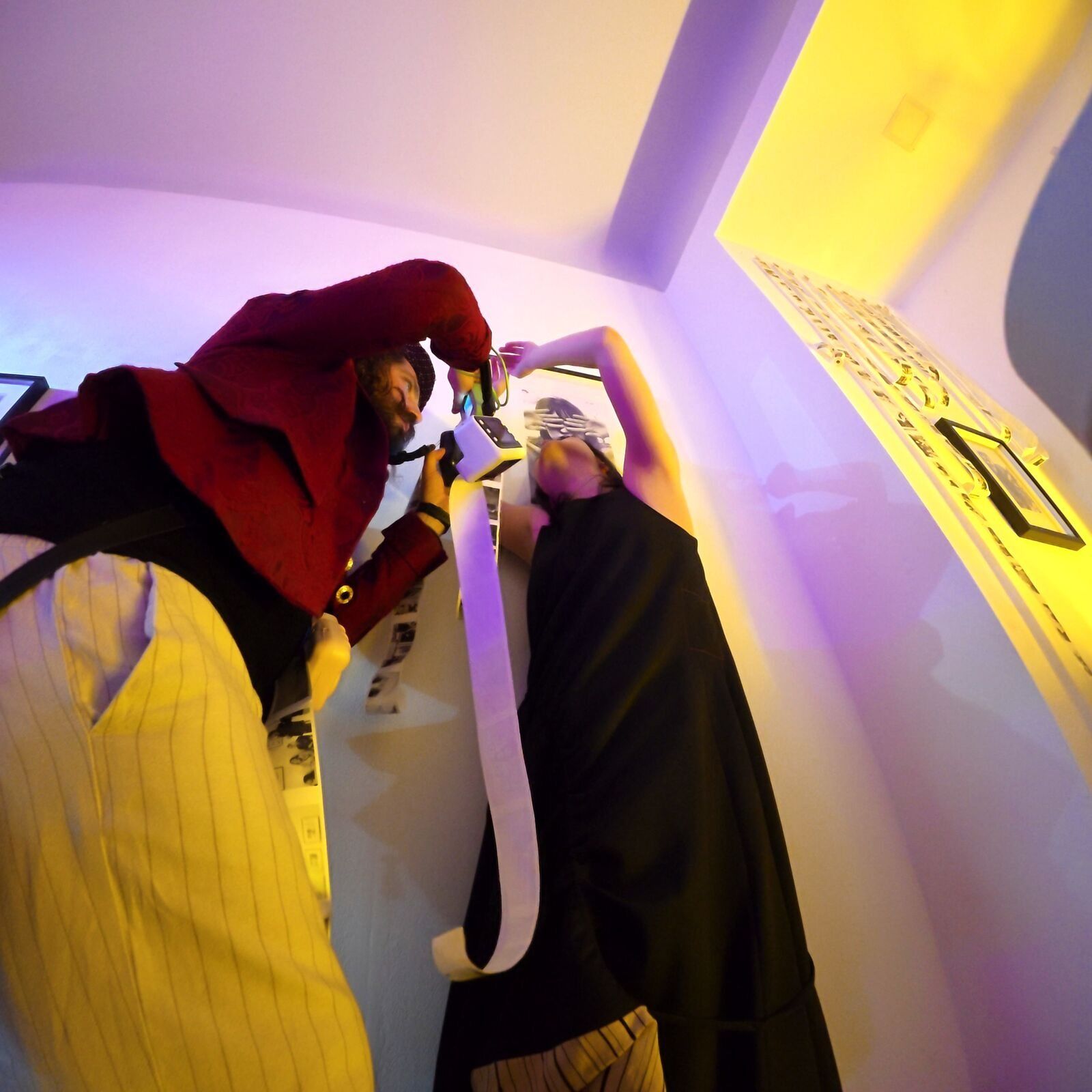 Kotone wrapped in thermal strips during the finissage performance