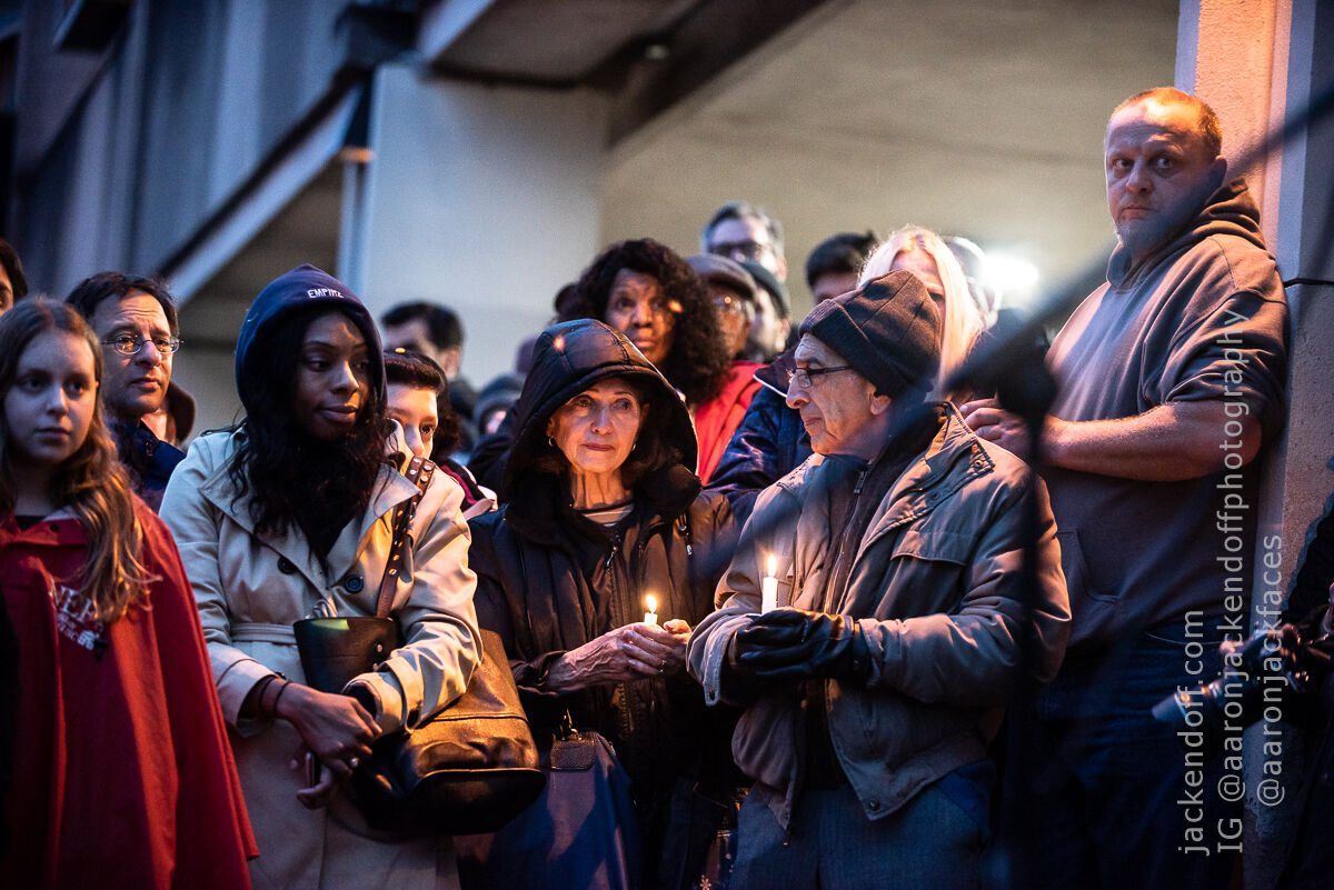 People gathered at a vigil in Pittsburgh
