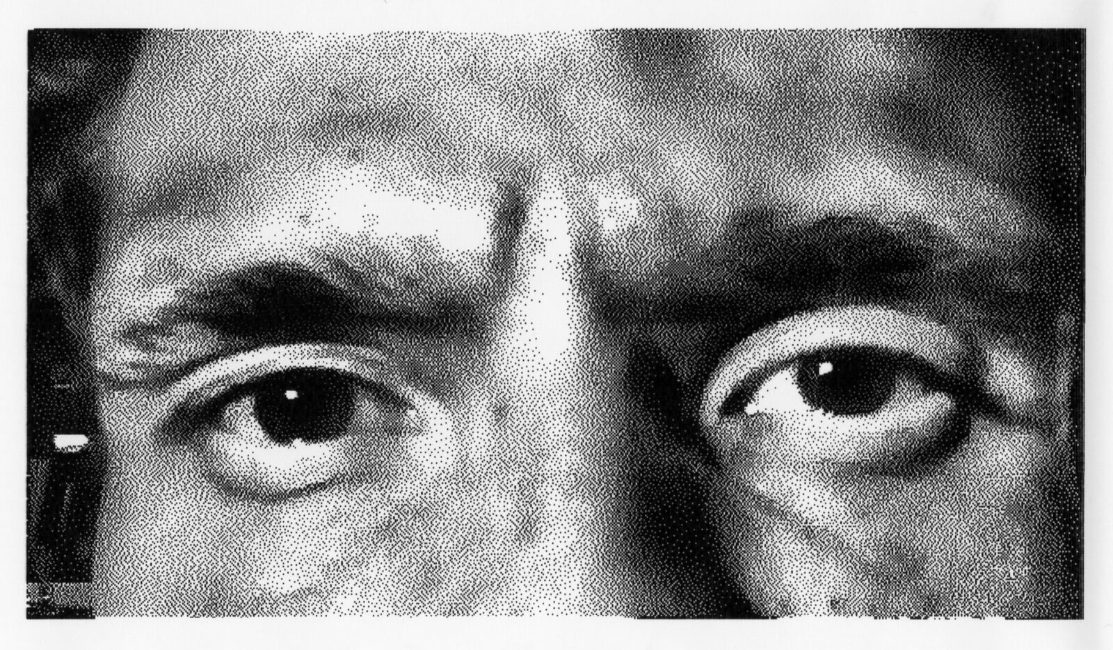 Thermal print: a close-up of eyes