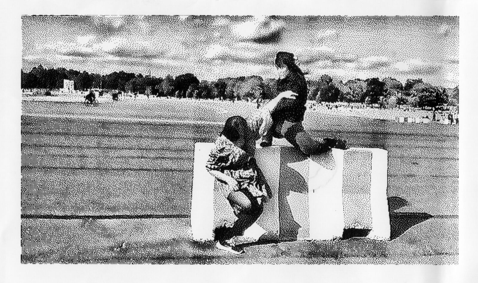 Thermal print: dancers on a field