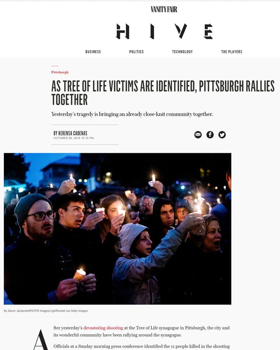 VANITY FAIR page with the photograph